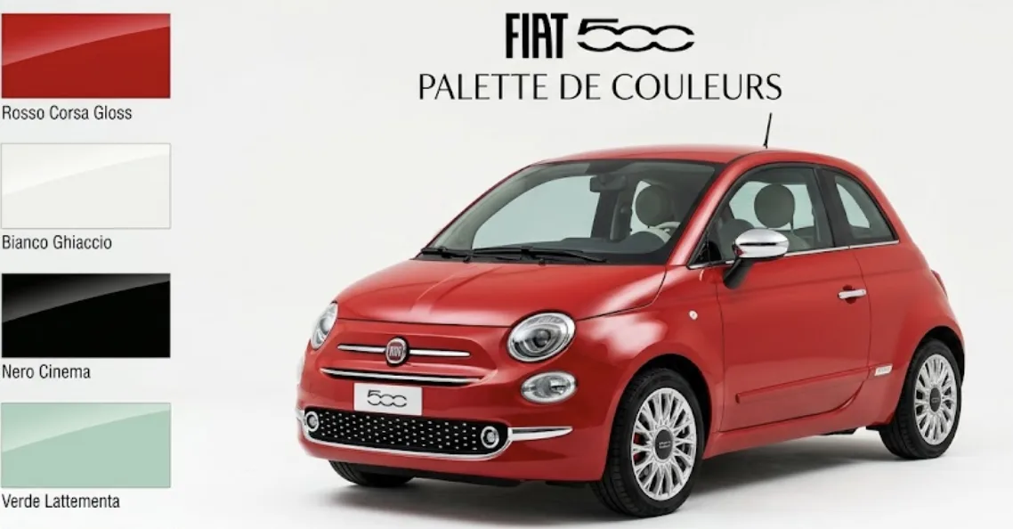 Fiat 500 couleur : palette et code peinture